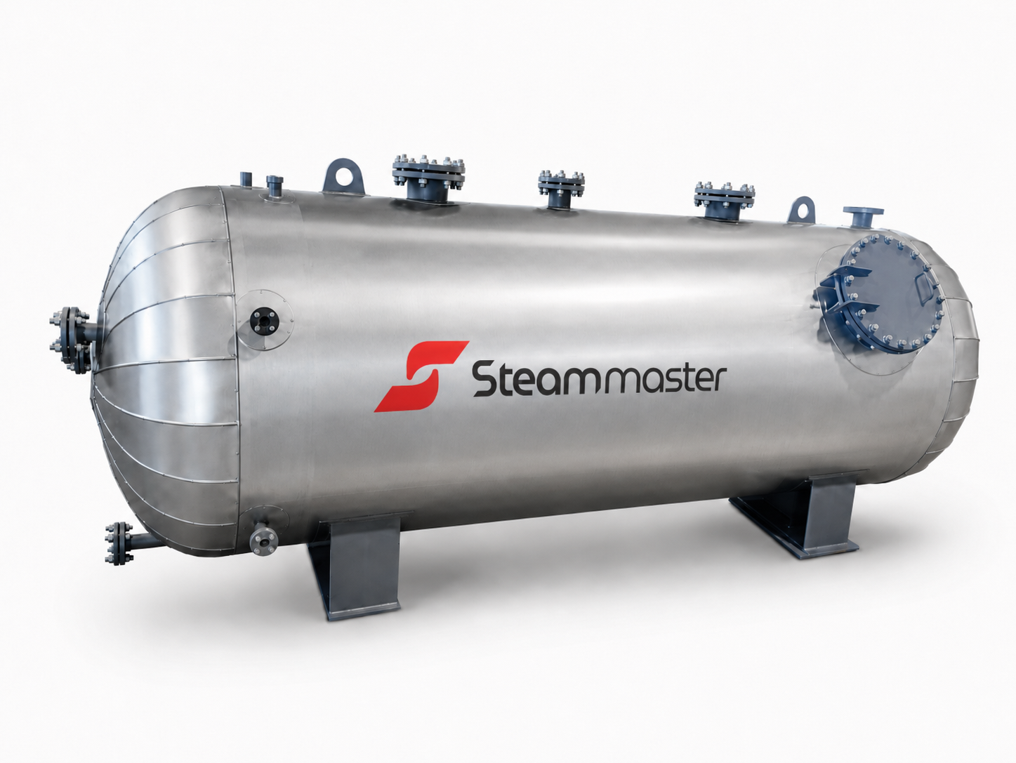Steam accumulator arrangement with boiler, accumulator and pressure control valves