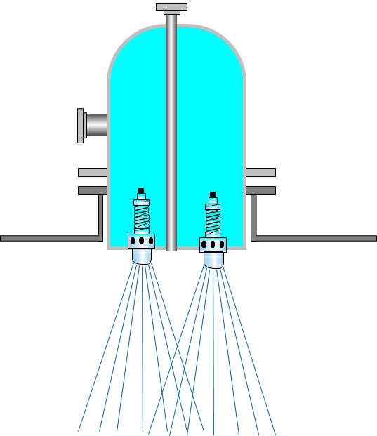 Spray head access reference inside deaerator