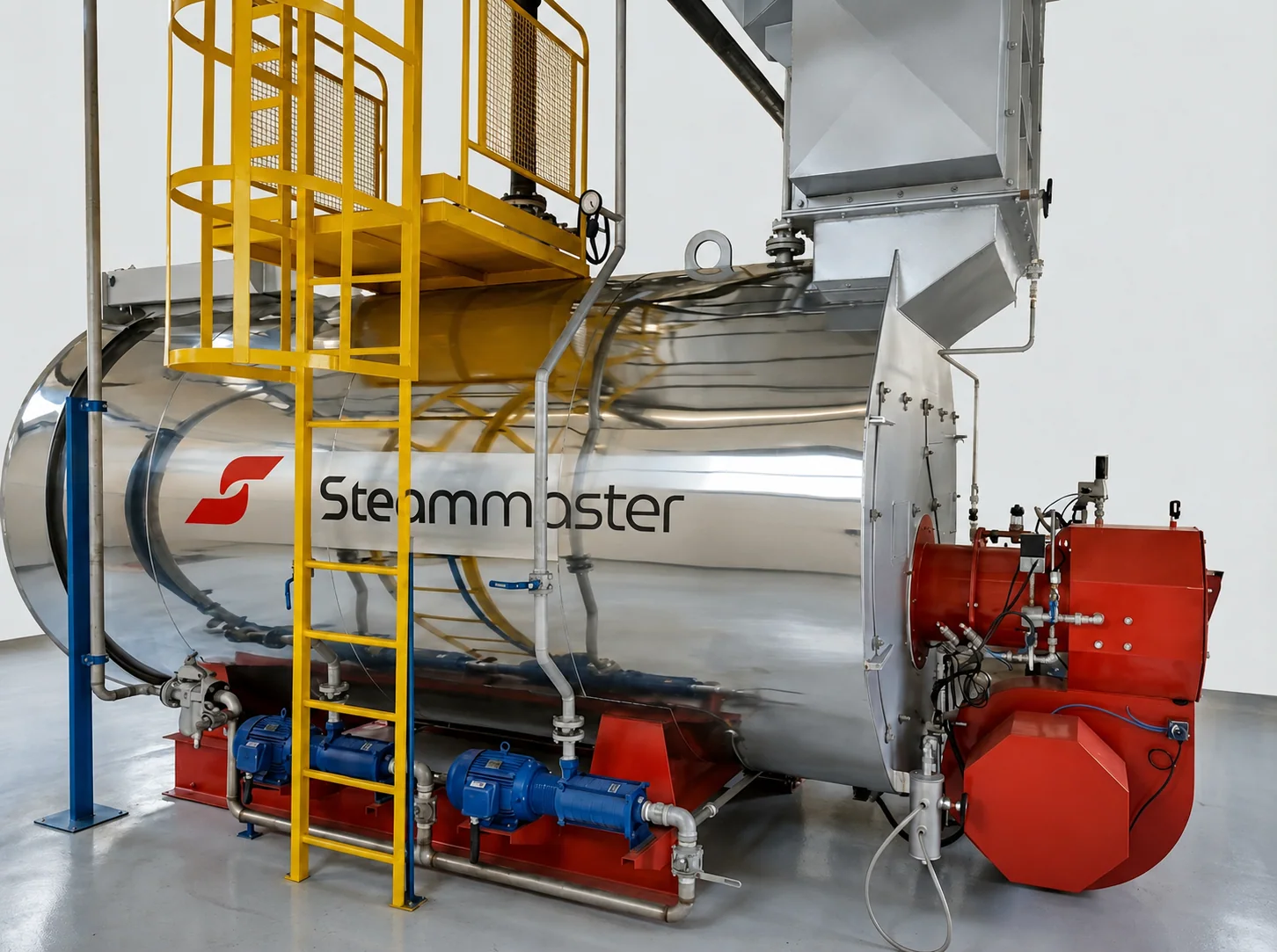 VaporMax industrial steam boiler with integrated burner and economizer